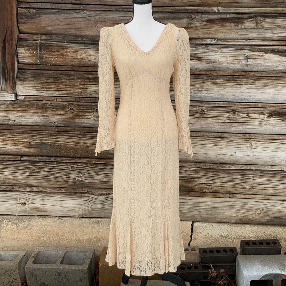 Vintage ~ Two-Piece Lace Dress ~ Size 7/8 - Picture 1 of 8
